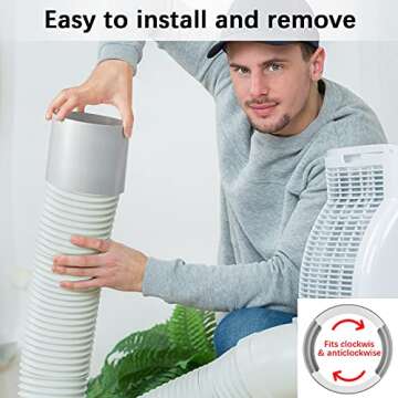 Versatile 5.9 Inch Exhaust Hose Connector for Portable AC