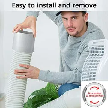 Versatile 5.9 Inch Exhaust Hose Connector for Portable AC