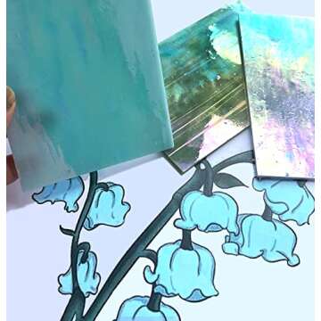 LITMIND 12 Sheets Iridescent Stained Glass for Crafts