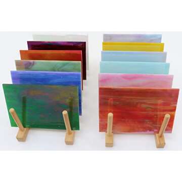 LITMIND 12 Sheets Iridescent Stained Glass for Crafts