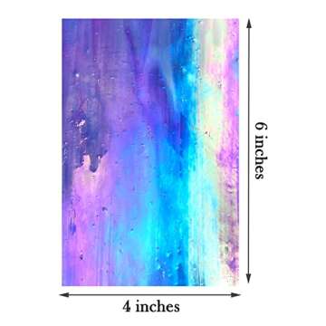 LITMIND 12 Sheets Iridescent Stained Glass for Crafts