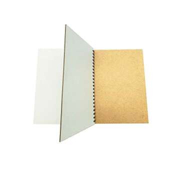 BGJRBY Spiral Sketch Book Large Notebook（Built-in drawing board） Kraft Cover Blank Sketch Pad Wirebound Sketching for Drawing Painting 8.6x11.4-Inch (1 Pack) 200 Pages, 100 Sheets