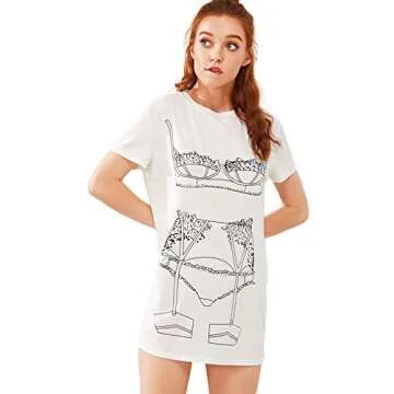 Floerns Cute T-Shirt Sleepdress for Fun Comfort