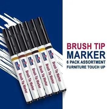 Mohawk Finishing Products Wood Stain Brush Tip Markers Furniture Touch Up Kit, Assorted Colors ‎M265-2202, 6 Pack