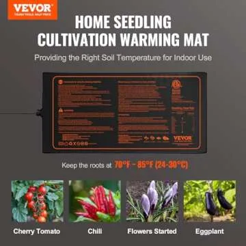 VEVOR 10"x 20.75" Seedling Heat Mat 1 Pack, MET-Certified, Waterproof, for Indoor Germination, Garde...