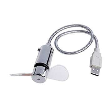 InKach Mini USB Fan with LED Clock Display for Home & Office