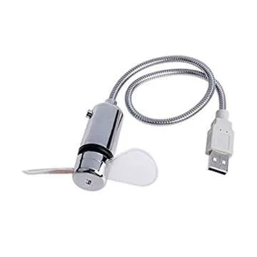 InKach Mini USB Fan with LED Clock Display for Home & Office