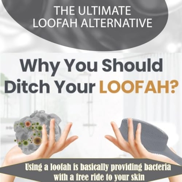 Avilana Long Handle Silicone Body Scrubber with Dual Sides