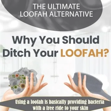 Avilana Long Handle Silicone Body Scrubber with Dual Sides