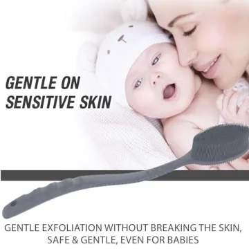 Avilana Long Handle Silicone Body Scrubber with Dual Sides