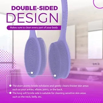 Avilana Long Handle Silicone Body Scrubber with Dual Sides