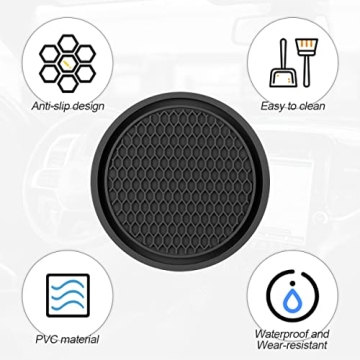 Universal Non-Slip Car Cup Holder Coasters 4 Pack