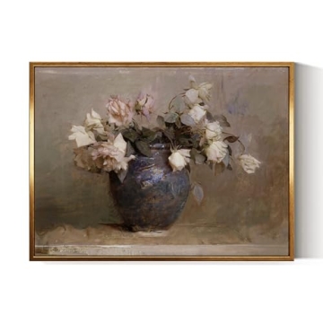 InSimSea Golden Framed Vintage Canvas Wall Art Roses Flower Floral Painting Prints Still Life 12x16i...
