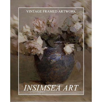 Vintage Botanical Canvas Wall Art Framed Floral Print