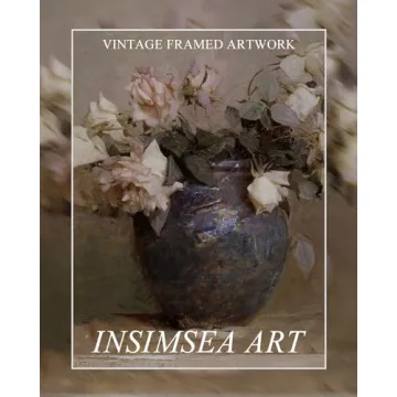 Vintage Botanical Canvas Wall Art Framed Floral Print