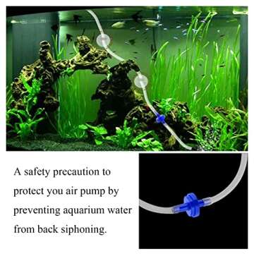WishLotus Fish Tank Air Pump Accessories, Aquarium Air Pipe Set with 6.5 Feet Oxygen Tube, Air Stone, Check Valve, Suction Cup and Connecting Pipe for Aquarium Air Pump (B)