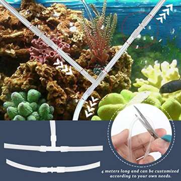 WishLotus Fish Tank Air Pump Accessories, Aquarium Air Pipe Set with 6.5 Feet Oxygen Tube, Air Stone, Check Valve, Suction Cup and Connecting Pipe for Aquarium Air Pump (B)