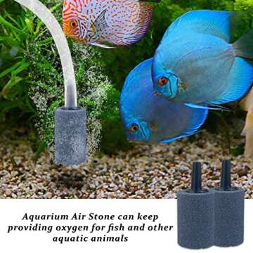 WishLotus Fish Tank Air Pump Accessories, Aquarium Air Pipe Set with 6.5 Feet Oxygen Tube, Air Stone, Check Valve, Suction Cup and Connecting Pipe for Aquarium Air Pump (B)
