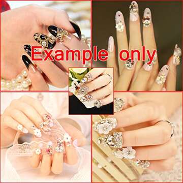 BeeSpring Vintage Silver Skeleton Hand Nail Decorations for Nail Art Designs(10Pcs)