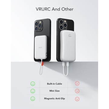 VRURC Mini Portable Charger - 5000mAh Slim Power Bank
