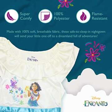Disney Girls' Encanto Fantasy Gown Nightgown - Magical Sleepwear