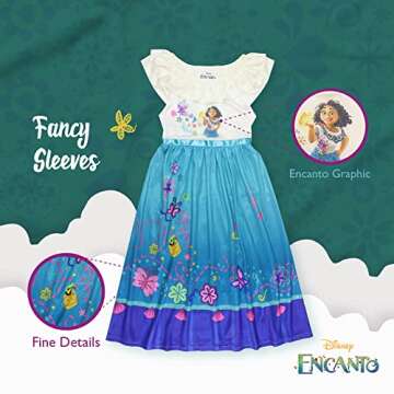 Disney Girls' Encanto Fantasy Gown Nightgown - Magical Sleepwear