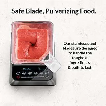 Blendtec Designer 725 Blender - WildSide+ Jar (90 oz) and Blendtec GO™ Travel Bottle (34 oz) BUNDLE - Professional-Grade Power - Self-Cleaning - 6 Pre-Programmed Cycles - 100-Speeds - Stainless/Black