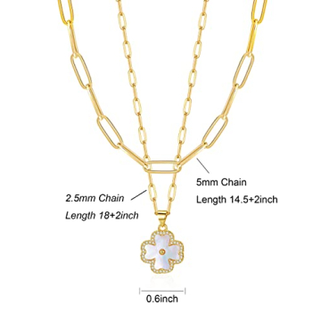 14K Gold Plated Clover Necklace - Luck & Love Symbol