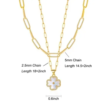 14K Gold Plated Clover Necklace - Luck & Love Symbol