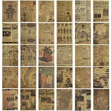 Vintage Handmade Kraft Scrapbook Paper 30 Sheets by CATaireen 5.8in*8.2in Junk Journal Decoupage Cra...