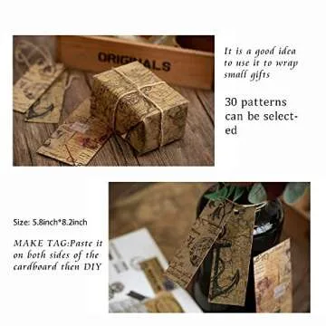 Vintage Handmade Kraft Scrapbook Paper 30 Sheets by CATaireen 5.8in*8.2in Junk Journal Decoupage Craft (NO Repetition NO Sticker)