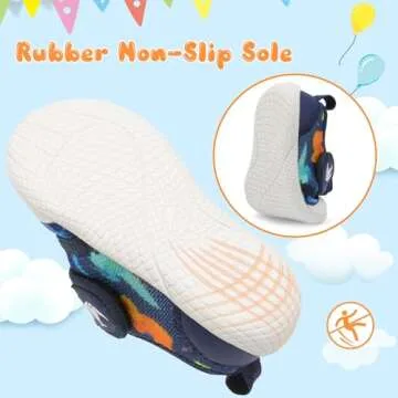 FEETCITY Baby First Walking Shoes Boys Girls Infant Sneakers Crib Shoes Breathable Lightweight Slip On Shoes