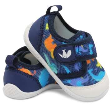 FEETCITY Baby First Walking Shoes Boys Girls Infant Sneakers Crib Shoes Breathable Lightweight Slip On Shoes