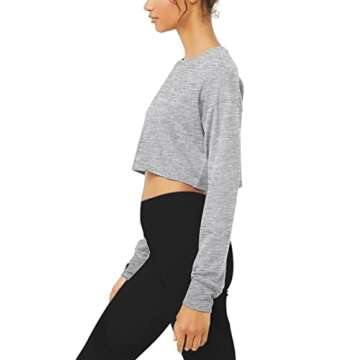 Bestisun Cropped Long Sleeve Yoga Shirts for Women