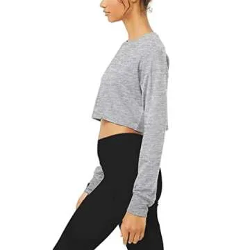 Bestisun Cropped Long Sleeve Yoga Shirts for Women