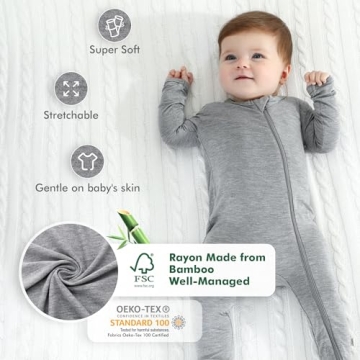 Soft Bamboo Rayon Baby Pajamas with YKK Zipper