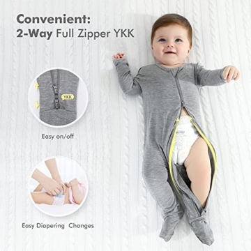 Soft Bamboo Rayon Baby Pajamas with YKK Zipper