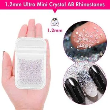 Rhinestones for Acrylic Nails, Thrilez 3318 Nail Diamonds Rhinestones Include 150 Pcs Multi Shapes Nail GemsJewels, 1728 Pcs AB Nail Crystals and 1440 micro crystals rhinestones for Nail Art Craft
