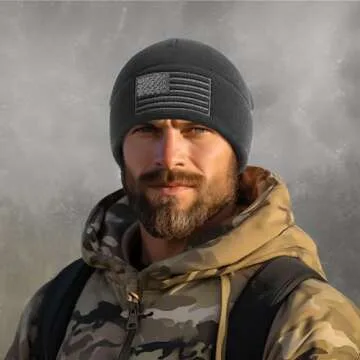 American Flag Fleece Watch Cap - Tactical Beanie for All Seasons