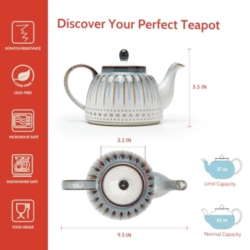 Sweese Nebula Blue Ceramic Teapot 1100ml for 4 Cups