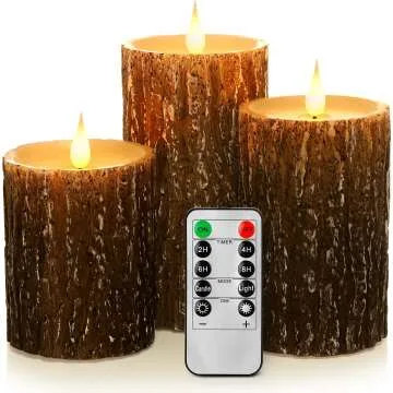 Flameless Pillar Candles with Remote Control Set