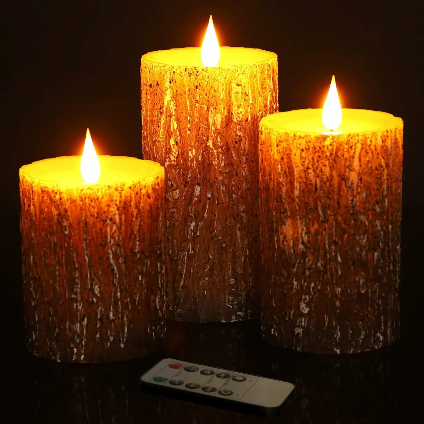 Flameless Pillar Candles with Remote Control Set