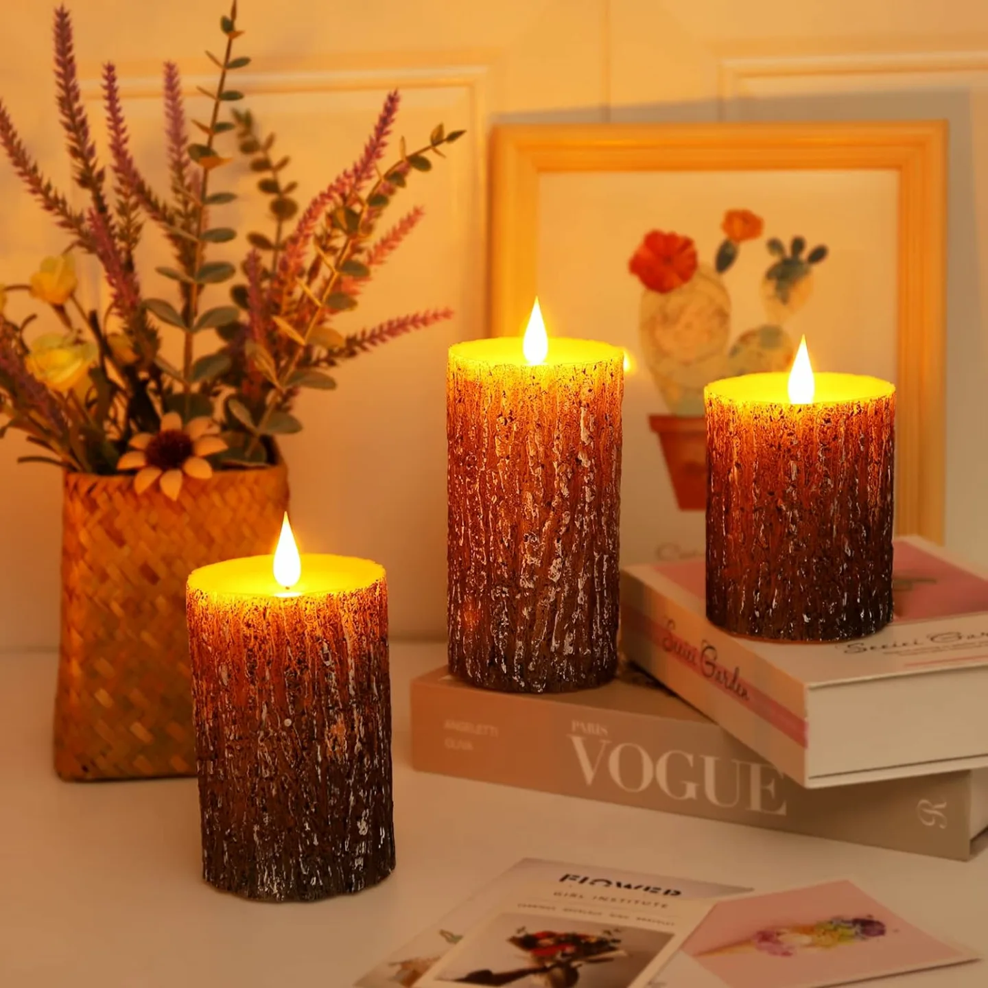 Flameless Pillar Candles with Remote Control Set