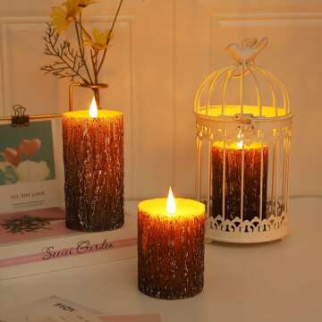 Flameless Pillar Candles with Remote Control Set