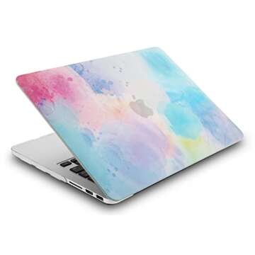KECC Compatible with MacBook Air 13 inch Case 2020 2019 2018 A1932 Retina Touch ID Plastic Hard Shell Keyboard Cover (Rainbow Mist 2)
