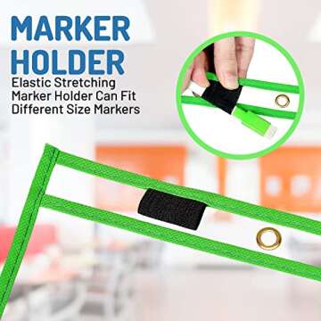 BONBELA Dry Erase Pockets 30 Pack - 10 x 13 Reusable Dry Erase Pocket Sleeves for Work & School Worksheets - Heavy Duty Clear Pocket Sleeves - Quickly Wipe to a Flawless Clean (Multicolor)