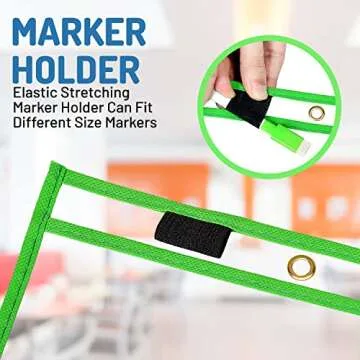 BONBELA Dry Erase Pockets 30 Pack - 10 x 13 Reusable Dry Erase Pocket Sleeves for Work & School Worksheets - Heavy Duty Clear Pocket Sleeves - Quickly Wipe to a Flawless Clean (Multicolor)