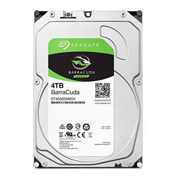 Seagate BarraCuda 4TB Internal Hard Drive HDD – 3.5 Inch Sata 6 Gb/s 5400 RPM 256MB Cache For Comp...