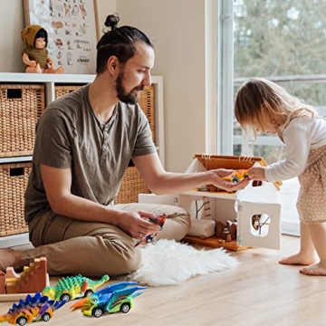 FFTROC Dinosaur Pullback Toy Cars Safe Fun for Kids 3-5