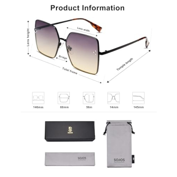 Stylish SojoS Square Sunglasses for Ultimate UV Protection